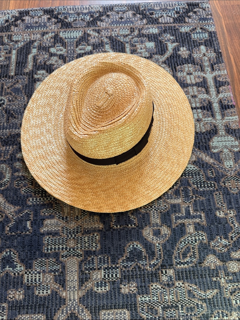 Brixton Wide-Brim Straw Hat with Black Band